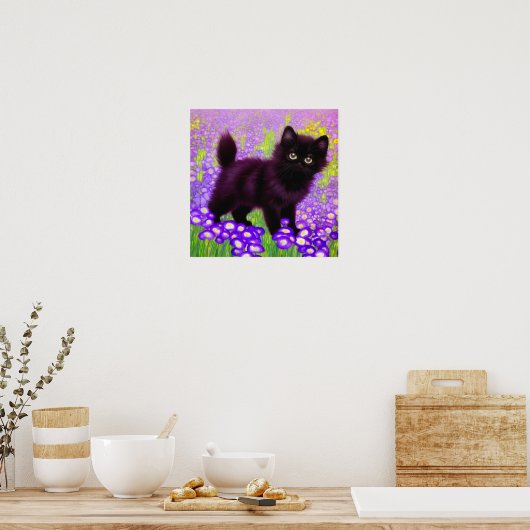 Gustav Klimt Black Kitten Poster (Küche)