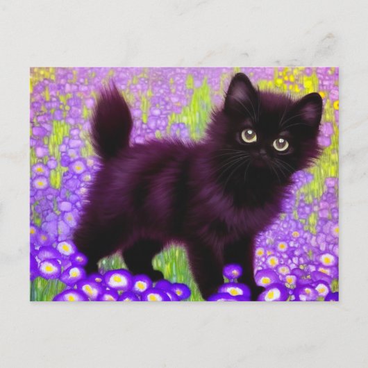 Gustav Klimt Black Kitten Postkarte (Vorderseite)