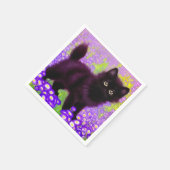 Gustav Klimt Black Kitten Serviette (Ecke)