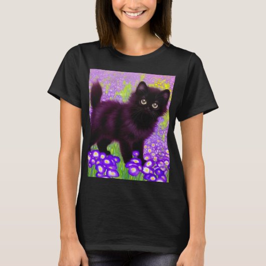 Gustav Klimt Black Kitten T-Shirt (Vorderseite)