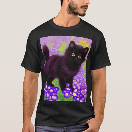 Gustav Klimt Black Kitten T-Shirt (Vorderseite)