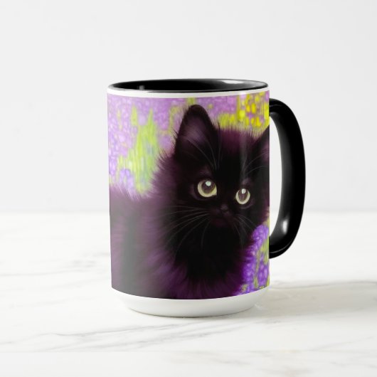 Gustav Klimt Black Kitten Tasse (VorderseiteRechts)