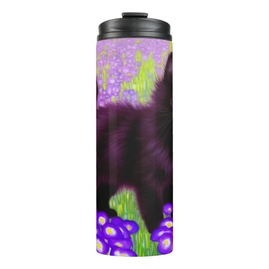 Gustav Klimt Black Kitten Thermosbecher (Vorderseite)