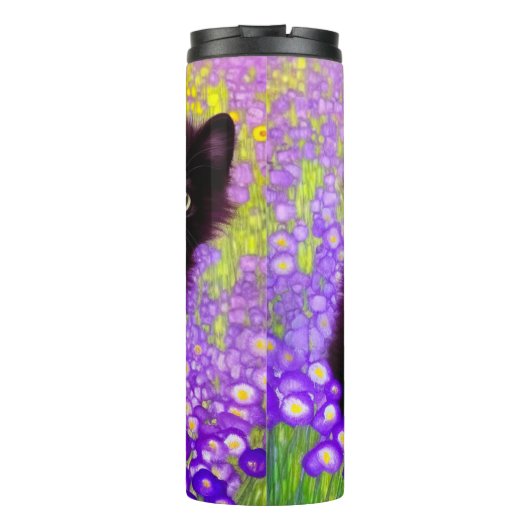 Gustav Klimt Black Kitten Thermosbecher (Rückseite)