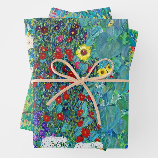 Gustav Klimt, Blume und Blüten Geschenkpapier Set (Beispiel)