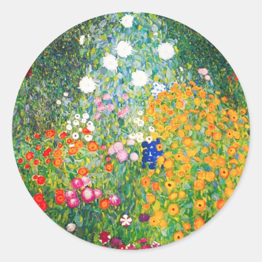 Gustav Klimt Blumen Garden Stickers (Vorderseite)