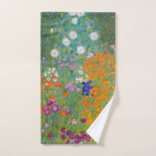 Gustav Klimt - Blumengarten Badhandtuch Set