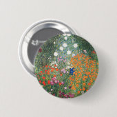 Gustav Klimt Blumengarten Button (Vorne & Hinten)
