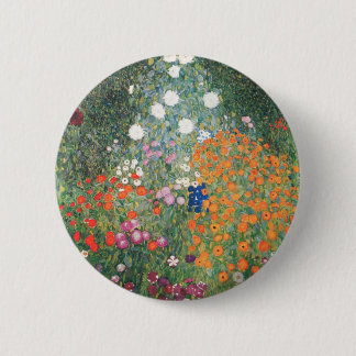 Gustav Klimt Blumengarten Button
