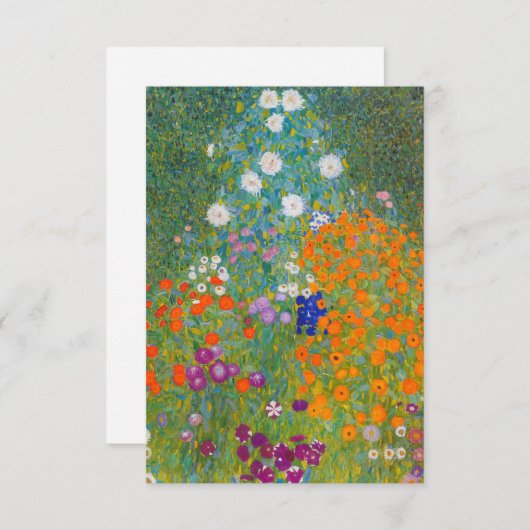 Gustav Klimt - Blumengarten Dankeskarte (Vorne/Hinten)