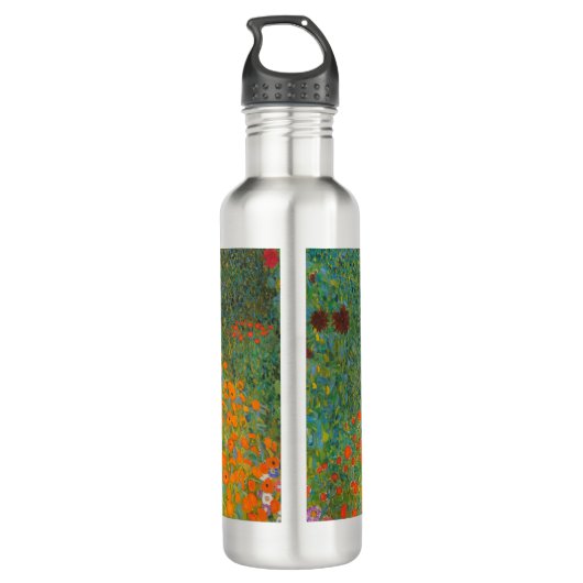 Gustav Klimt - Blumengarten Edelstahlflasche (Rückseite)