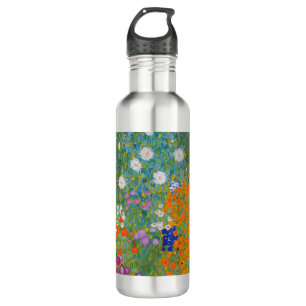 Gustav Klimt - Blumengarten Edelstahlflasche