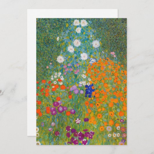 Gustav Klimt - Blumengarten Einladung (Vorne/Hinten)