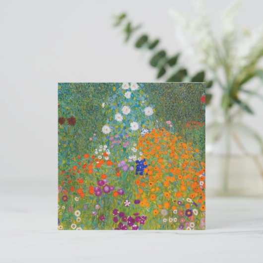 Gustav Klimt - Blumengarten Einladung (Stehend Vorderseite)