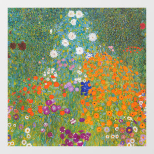 Gustav Klimt - Blumengarten Fensteraufkleber