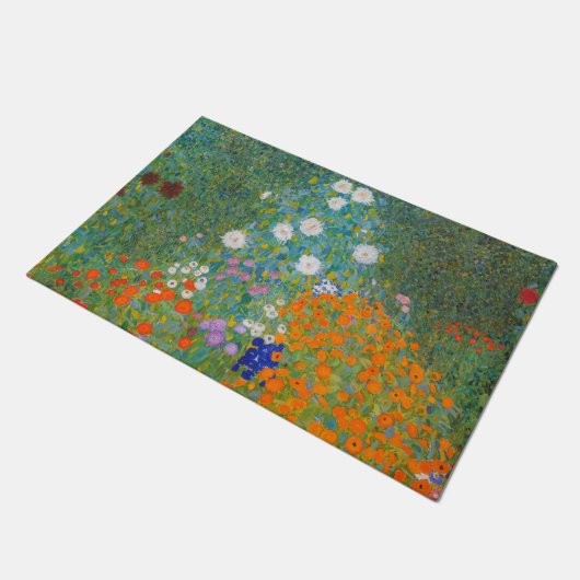 Gustav Klimt - Blumengarten Fußmatte (Schrägansicht)