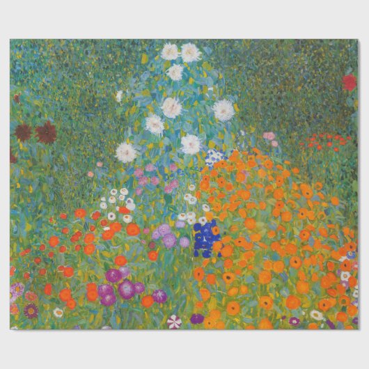 Gustav Klimt - Blumengarten Geschenkpapier (Flach)