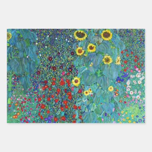 Gustav Klimt, Blumengarten Geschenkpapier Set (Vorderseite 3)