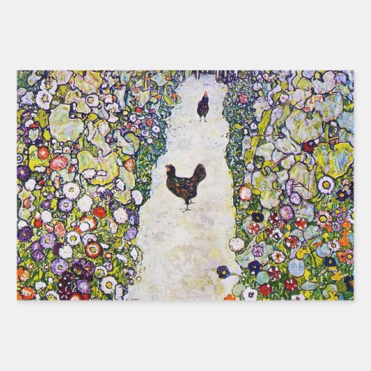 Gustav Klimt, Blumengarten Geschenkpapier Set (Vorderseite 2)