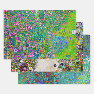 Gustav Klimt, Blumengarten Geschenkpapier Set