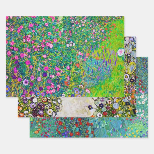 Gustav Klimt, Blumengarten Geschenkpapier Set (Set)