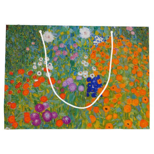 Gustav Klimt - Blumengarten Große Geschenktüte (Rückseite)