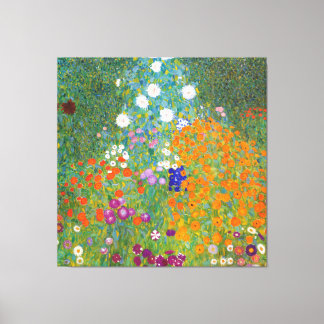 Gustav Klimt: Blumengarten Leinwanddruck