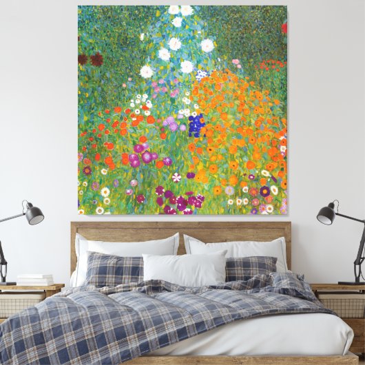 Gustav Klimt: Blumengarten Leinwanddruck (Insitu (Schlafzimmer))