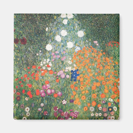 Gustav Klimt Blumengarten Magnet (Vorne)