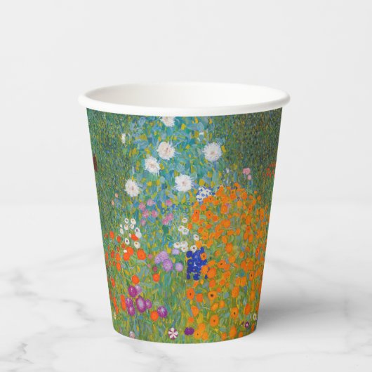 Gustav Klimt - Blumengarten Pappbecher (Vorderseite)
