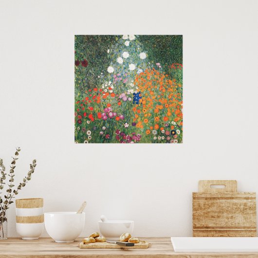 Gustav Klimt Blumengarten Poster (Küche)