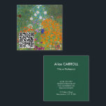 Gustav Klimt - Blumengarten - QR-Code Quadratische Visitenkarte<br><div class="desc">Blumengarten - Gustav Klimt 1905-1907</div>