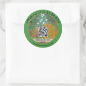 Gustav Klimt - Blumengarten QR-Code Runder Aufkleber (Tasche)