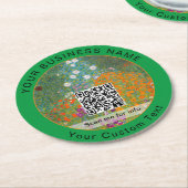 Gustav Klimt - Blumengarten QR-Code Runder Pappuntersetzer (Angewinkelt)