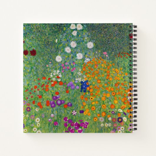 Gustav Klimt Blumengarten Vintag Jugendstil Notizblock (Rückseite)