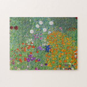 Gustav Klimt Blumengarten Vintag Jugendstil Puzzle