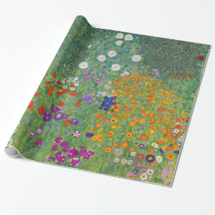 Gustav Klimt Blumengarten Vintage Art Nouveau Geschenkpapier