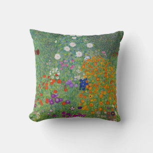 Gustav Klimt Blumengarten Vintage Art Nouveau Kissen