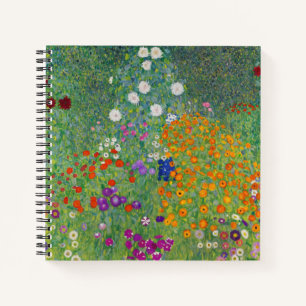 Gustav Klimt Blumengarten Vintage Art Nouveau Notizblock