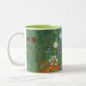 Gustav Klimt - Blumengarten Zweifarbige Tasse (Links)