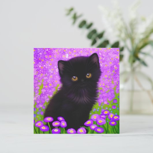 Gustav Klimt Cat Einladung (Stehend Vorderseite)