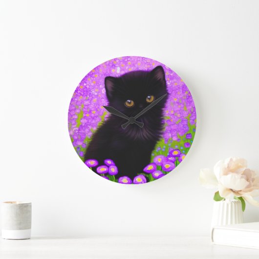 Gustav Klimt Cat Große Wanduhr (Zuhause)