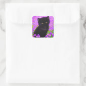 Gustav Klimt Cat Quadratischer Aufkleber (Tasche)