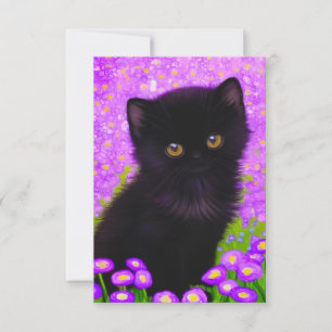 Gustav Klimt Cat RSVP Karte