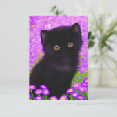 Gustav Klimt Cat RSVP Karte (Stehend Vorderseite)