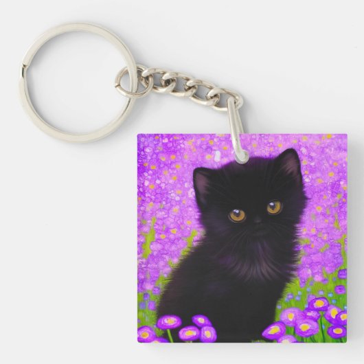 Gustav Klimt Cat Schlüsselanhänger (Vorderseite)