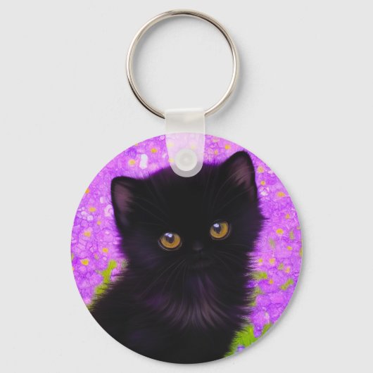 Gustav Klimt Cat Schlüsselanhänger (Vorderseite)