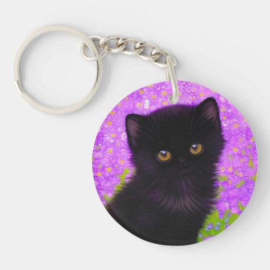 Gustav Klimt Cat Schlüsselanhänger (Vorderseite)