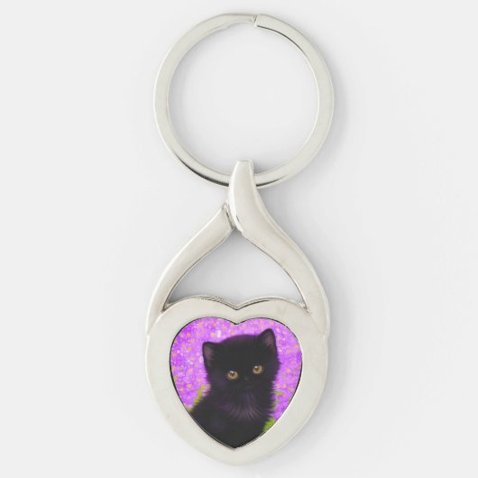 Gustav Klimt Cat Schlüsselanhänger (Vorderseite)