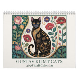 Gustav Klimt Cats 2026 Wall Calendar – Art Nouveau Kalender